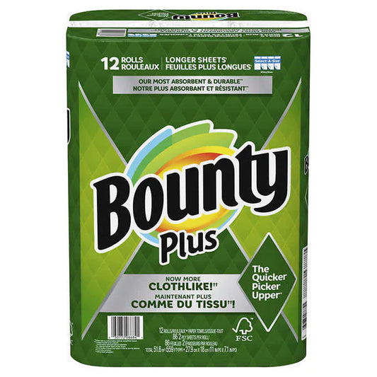BOUNTY PAPER TOWEL 86 CT 2 PLY SELECT A SHEET