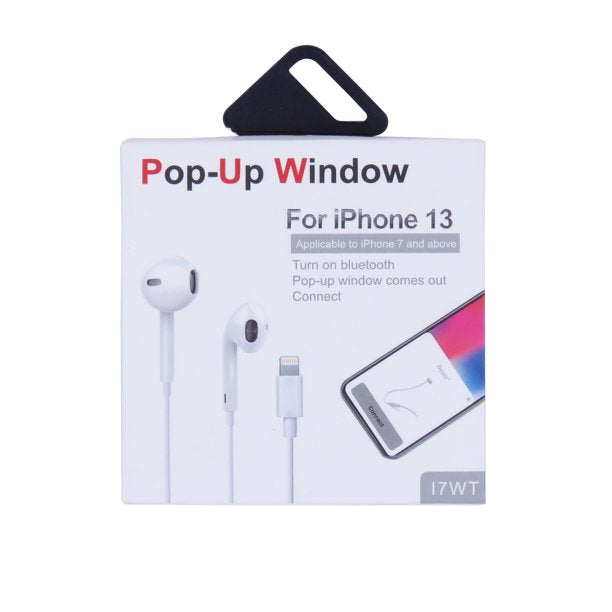 POP UP WINDOW STEREO EARPHONE FOR APPLE iPHONE 7 AND ABOVE