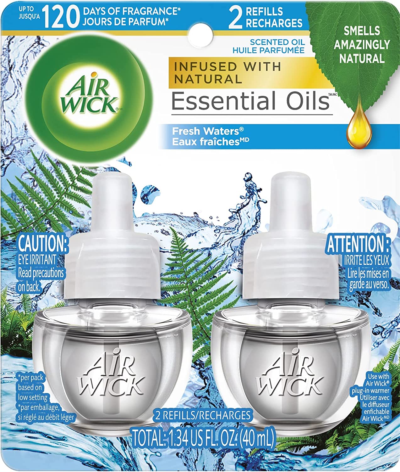 AIR WICK SCENTED OIL 2PK REFILL FRESH WATERS 6/1.34oz